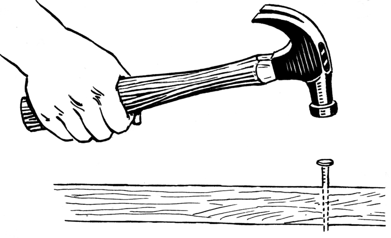 Illustration of the correct use of the hammer